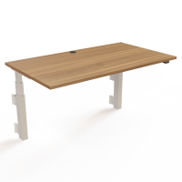 H&aelig;ve-/s&aelig;nkebord | 140x80 cm | Valn&oslash;d med hvidt stel