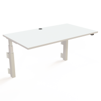 H&aelig;ve-/s&aelig;nkebord | 140x80 cm | Hvid med hvidt stel
