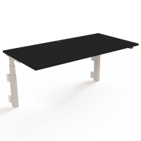 H&aelig;ve-/s&aelig;nkebord | 160x80 cm | Sort  med hvidt stel