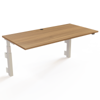 H&aelig;ve-/s&aelig;nkebord | 160x80 cm | Valn&oslash;d med hvidt stel