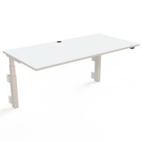 H&aelig;ve-/s&aelig;nkebord | 160x80 cm | Hvid med hvidt stel