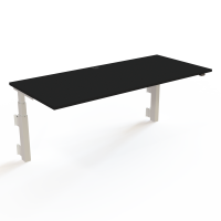 H&aelig;ve-/s&aelig;nkebord | 180x80 cm | Sort  med hvidt stel