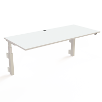 H&aelig;ve-/s&aelig;nkebord | 180x80 cm | Hvid med hvidt stel