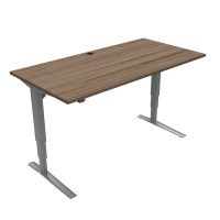 Hæve-/sænkebord | 160x80 cm | Valnød med sølv stel