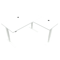 Hæve-/sænkebord | 160x160 cm | Hvid med hvidt stel