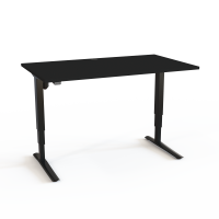 H&aelig;ve-/s&aelig;nkebord | 140x80 cm | Sort  med sort stel