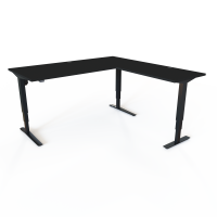 H&aelig;ve-/s&aelig;nkebord | 180x180 cm | Sort  med sort stel