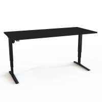 H&aelig;ve-/s&aelig;nkebord | 180x80 cm | Sort  med sort stel