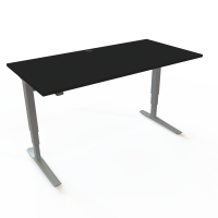 Hæve-/sænkebord | 160x80 cm | Sort  med sølv stel