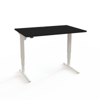 H&aelig;ve-/s&aelig;nkebord | 120x80 cm | Sort  med hvidt stel