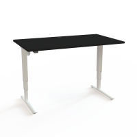 H&aelig;ve-/s&aelig;nkebord | 140x80 cm | Sort  med hvidt stel