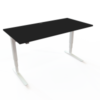 Hæve-/sænkebord | 160x80 cm | Sort  med hvidt stel