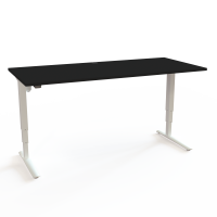 H&aelig;ve-/s&aelig;nkebord | 180x80 cm | Sort  med hvidt stel