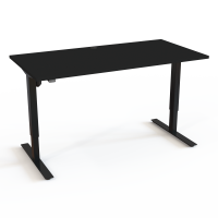 Hæve-/sænkebord | 160x80 cm | Sort  med sort stel