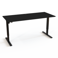 H&aelig;ve-/s&aelig;nkebord | 180x80 cm | Sort  med sort stel