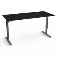 H&aelig;ve-/s&aelig;nkebord | 180x80 cm | Sort  med krom stel