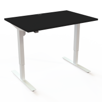 H&aelig;ve-/s&aelig;nkebord | 120x80 cm | Sort  med hvidt stel
