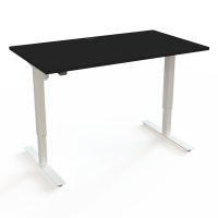 H&aelig;ve-/s&aelig;nkebord | 140x80 cm | Sort  med hvidt stel