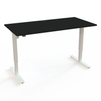 Hæve-/sænkebord | 160x80 cm | Sort  med hvidt stel