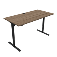 Hæve-/sænkebord | 160x80 cm | Valnød med sort stel