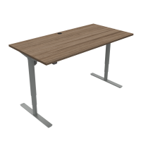 Hæve-/sænkebord | 160x80 cm | Valnød med sølv stel