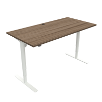 Hæve-/sænkebord | 160x80 cm | Valnød med hvidt stel