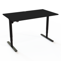 H&aelig;ve-/s&aelig;nkebord | 140x80 cm | Sort  med sort stel
