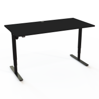 Hæve-/sænkebord | 160x80 cm | Sort  med sort stel