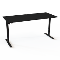 H&aelig;ve-/s&aelig;nkebord | 180x80 cm | Sort  med sort stel