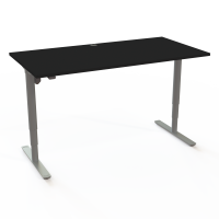 Hæve-/sænkebord | 160x80 cm | Sort  med sølv stel