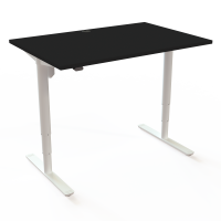 H&aelig;ve-/s&aelig;nkebord | 120x80 cm | Sort  med hvidt stel