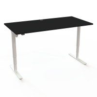 Hæve-/sænkebord | 160x80 cm | Sort  med hvidt stel