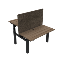Hæve-/sænkebord | 120x60 cm | Valnød med sort stel