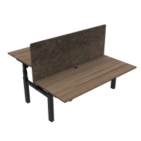Hæve-/sænkebord | 180x80 cm | Valnød med sort stel