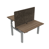 Hæve-/sænkebord | 120x60 cm | Valnød med sølv stel