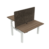 Hæve-/sænkebord | 120x60 cm | Valnød med hvidt stel