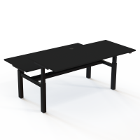 H&aelig;ve-/s&aelig;nkebord | 180x80 cm | Sort  med sort stel