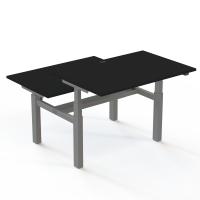 H&aelig;ve-/s&aelig;nkebord | 120x80 cm | Sort  med s&oslash;lv stel