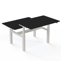 H&aelig;ve-/s&aelig;nkebord | 120x80 cm | Sort  med hvidt stel