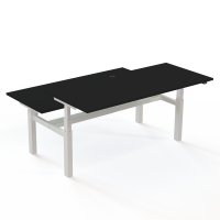 H&aelig;ve-/s&aelig;nkebord | 180x80 cm | Sort  med hvidt stel