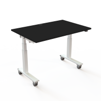 H&aelig;ve-/s&aelig;nkebord | 120x80 cm | Sort  med hvidt stel
