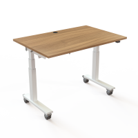 H&aelig;ve-/s&aelig;nkebord | 120x80 cm | Valn&oslash;d med hvidt stel