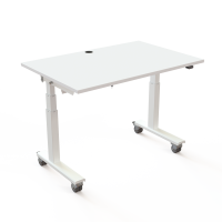 H&aelig;ve-/s&aelig;nkebord | 120x80 cm | Hvid med hvidt stel