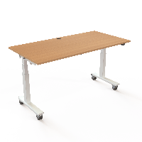 H&aelig;ve-/s&aelig;nkebord | 160x80 cm | B&oslash;g med hvidt stel