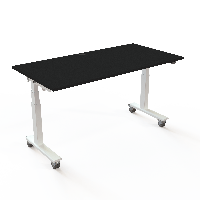 H&aelig;ve-/s&aelig;nkebord | 160x80 cm | Sort  med hvidt stel