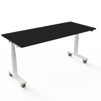 H&aelig;ve-/s&aelig;nkebord | 180x80 cm | Sort  med hvidt stel
