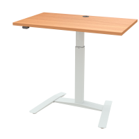 Hæve-/sænkebord | 100x60 cm | Bøg med hvidt stel