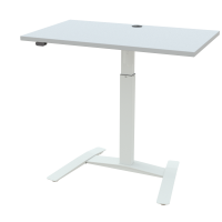 Hæve-/sænkebord | 100x60 cm | Hvid med hvidt stel