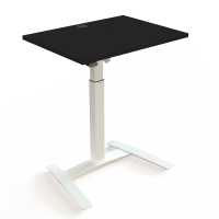 H&aelig;ve-/s&aelig;nkebord | 80x60 cm | Sort  med hvidt stel