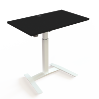 H&aelig;ve-/s&aelig;nkebord | 100x60 cm | Sort  med hvidt stel